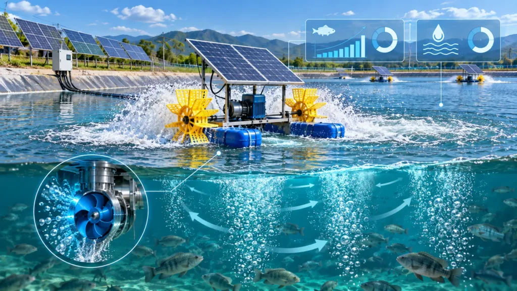 Solar aerator sizing for a commercial fish pond
