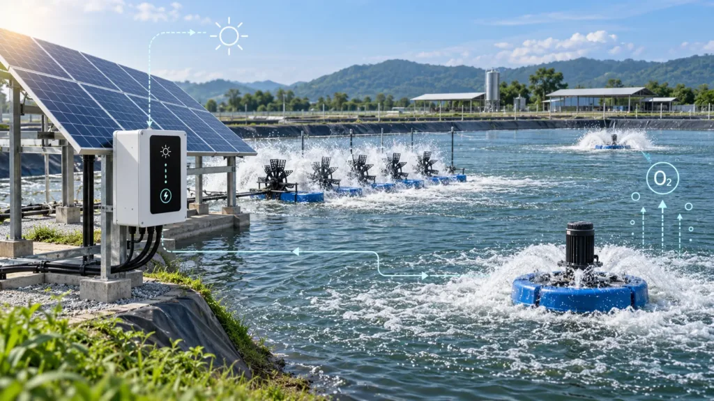 Solar aerator sizing for a commercial fish pond